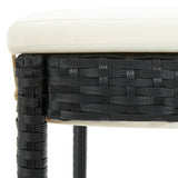 5 Piece Garden Bar Set with Cushions Poly Rattan Black 3095459