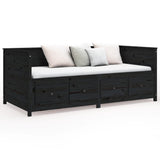 Day Bed without Mattress Black 90x190 cm Single Solid Wood Pine 820915