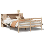 ZNTS Bookcase Bed without Mattress 135x190 cm Double Solid Wood Pine 3321846