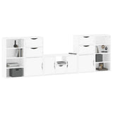 5 Piece TV Units with Storage ODDA White Solid Wood Pine 3365377