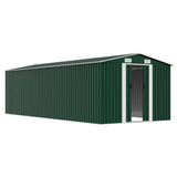 Garden Shed 257x580x181 cm Metal Green 143352