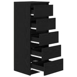 Sideboard with Drawers Black Oak 37.5x35x99 cm Engineered Wood 861761