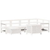 7 Piece Garden Sofa Set White Solid Wood Pine 3250985
