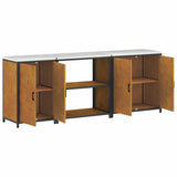 Kitchen Storage Set HATTEM 3 pcs Rusty Steel 3392679