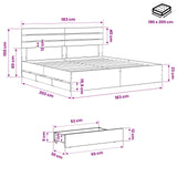 Bed Frame with Storage and Headboard Artisan Oak 180 x 200 cm 3445825