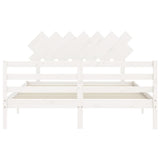 Bed Frame without Mattress White King Size Solid Wood 3195292