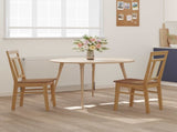 Dining Chair 2 pcs Natural Solid Rubber Wood 42020504