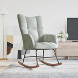 Rocking Chair Light Grey 78 x 61 x 98 cm Velvet 42022450