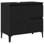 Bathroom Furniture Set with Drawer 3 pcs Black 30 x 30 x 180 cm 3333087