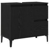 Bathroom Furniture Set with Drawer 3 pcs Black 30 x 30 x 180 cm 3333087