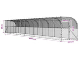Against Wall Chicken Coop Silver 1200 x 100 x 215 cm 3434710
