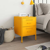 Bedside Cabinet Mustard Yellow 36x39x50.5 cm Steel 842928
