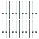 Embedded Fence Post 22 pcs Green 100 cm Powder-Coated Steel 3335914