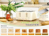 Kettle and Toaster Set, 1.7L 3000W Fast Boil Jug Kettle with Auto Shut Off, 4 Slice Toaster with 7 T3398P342262