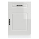 Kitchen Base Cabinet Kalmar High Gloss White Engineered Wood 853479