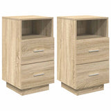 Bedside Cabinets 2 pcs with 2 Drawers Sonoma Oak 36x36x68 cm 858583
