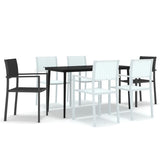 7 Piece Garden Dining Set Black and White 3099278