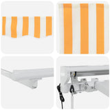 Retractable Awning Yellow and White 400 x 200 cm 3329788