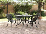 Garden Dining Set 5 pcs Black Aluminium 3334709
