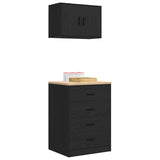 Garage Cabinets 2 pcs Black Engineered Wood 3328333