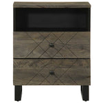 ZNTS Bedside Cabinet Black 50x33x62 cm Solid Wood Mango 4017694