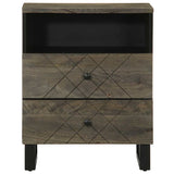 ZNTS Bedside Cabinet Black 50x33x62 cm Solid Wood Mango 4017694