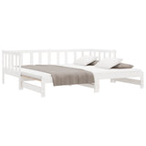 Day Bed with Trundle without Mattress White 90x200 cm Solid Wood 836157