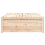 Garden Footstool Natural Solid Pine Wood Medium Modular 825751