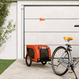 Pet Bike Trailer Orange and Black Oxford Fabric and Iron 93998