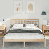 Bed Frame with Headboard Brown 150 x 200 cm Solid Pine Wood 872227