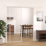 Sliding Door ESG Glass and Aluminium 90x205 cm White 151684