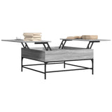 ZNTS Coffee Table Grey Sonoma 95x95x45 cm Engineered Wood and Metal 3217067