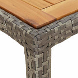 Garden Table 190x90x75 cm Poly Rattan and Acacia Wood Grey 316723