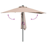 Garden Parasol Taupe 294 x 150 x 224 cm Polyester and Steel 42003270