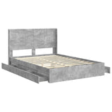 Bed Frame with Storage and Headboard Concrete Grey 150 x 200 cm 3414016