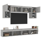 6 Piece TV Wall Units with LED Grey Sonoma Engineered Wood 3216709