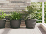 Round Flower Pot 24 pcs Black 30 x 25 cm Plastic 42020296