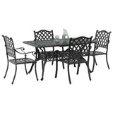 Garden Dining Set 5 pcs Black Aluminium 3334653