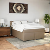 Box Spring Bed with Mattress Cappuccino 140x200 cm Faux Leather 3286127
