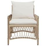 Garden Chair with Cushion Beige 73 x 61 x 77 cm Poly Rattan 42006221