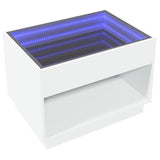 Coffee Table with Infinity LED White 70x50x50 cm 847658