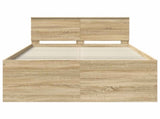 Bed Frame Sonoma Oak 135 x 190 cm Engineered Wood 3408587