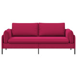 3-Seater Sofa 3-Seater Wine Red 222 x 81 x 89 cm Velvet 42048647
