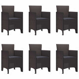 Garden Dining Set 7 pcs Brown Polypropylene 3378720