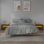 Bedside Cabinets 2 pcs with LEDs Brown Oak 60x35x40 cm 3144974