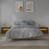 Bedside Cabinets 2 pcs with LEDs Brown Oak 60x35x40 cm 3144974