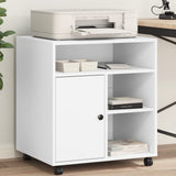 Printer Stand with Wheels White 60x50x67 cm 840625