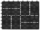 Decking Tile 11 pcs Black 30 x 30 cm WPC 42046676