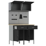 Work Cabinet Set with Drawer with Shelf with Storage 8 pcs Grey 3321418