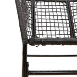 Garden Chair Black PE Rattan, Powder-Coated Steel Durable 369098